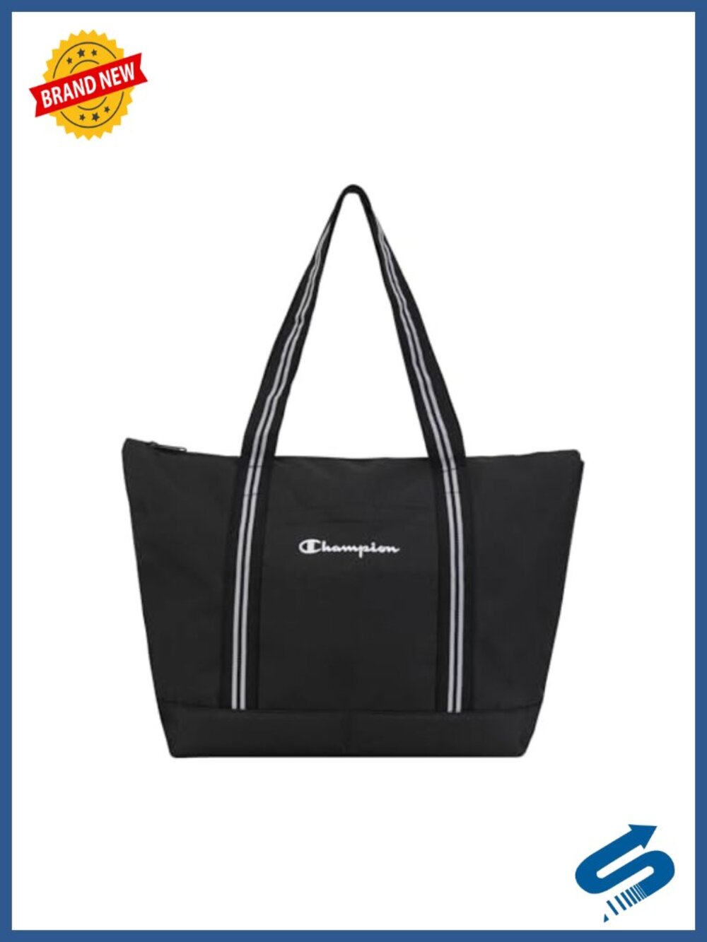 Champion Varsity Tote Bag Zip Closure Mesh Pockets 300D Polyester